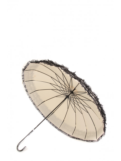 Parapluie Lacey beige dentelle noir