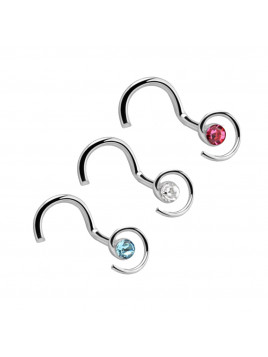 Piercing Nez Acier Chirurgical  Courbe Strass