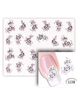 Stickers 1138 nail art ongle décoration ornement fleur