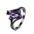 Bague purple noir, argent 925